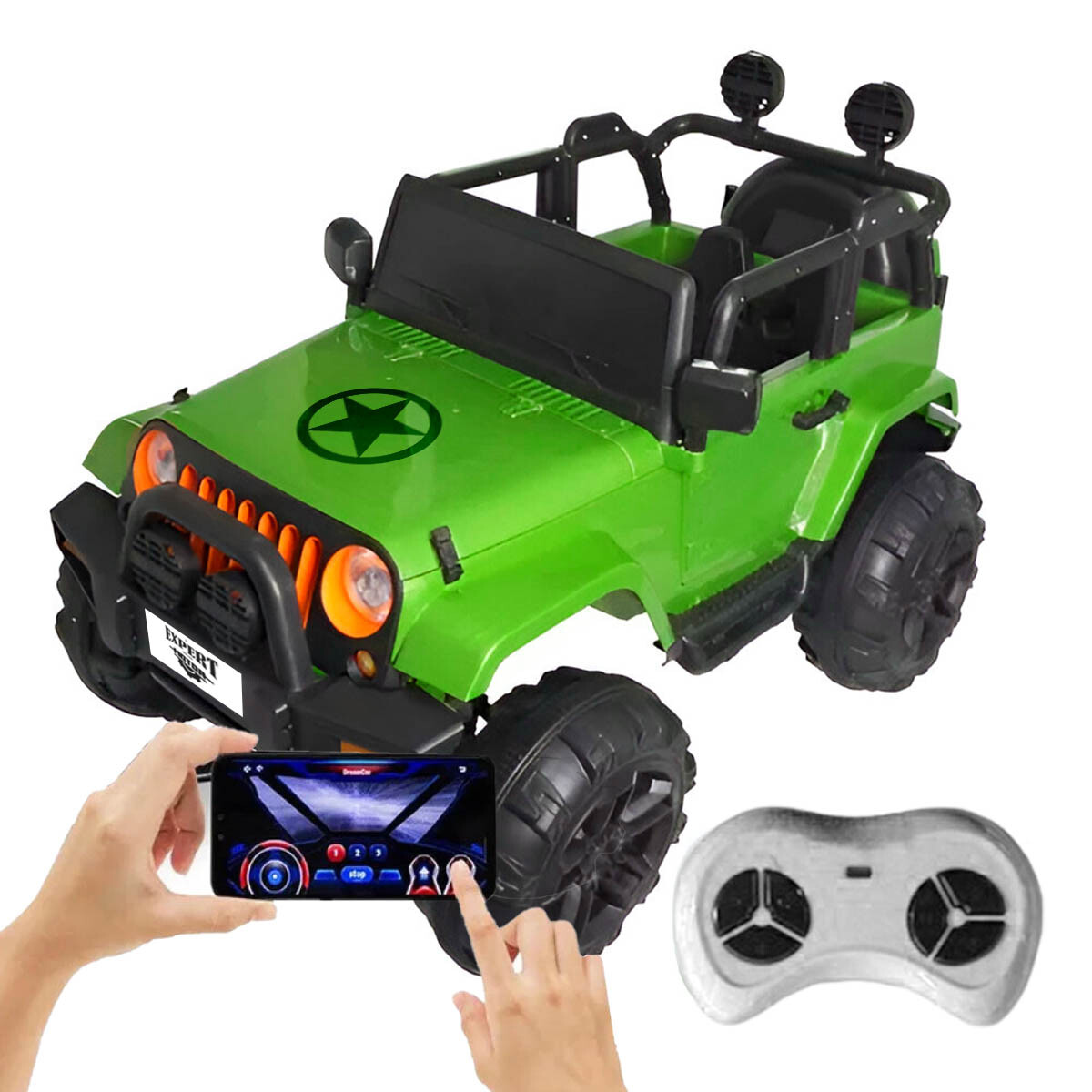 Auto Jeep Compact Batería C.remot Luz Música Español! - Verde 