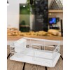 Escurridor de platos acero con bandeja y cubiertero 40x30x14cm Blanco