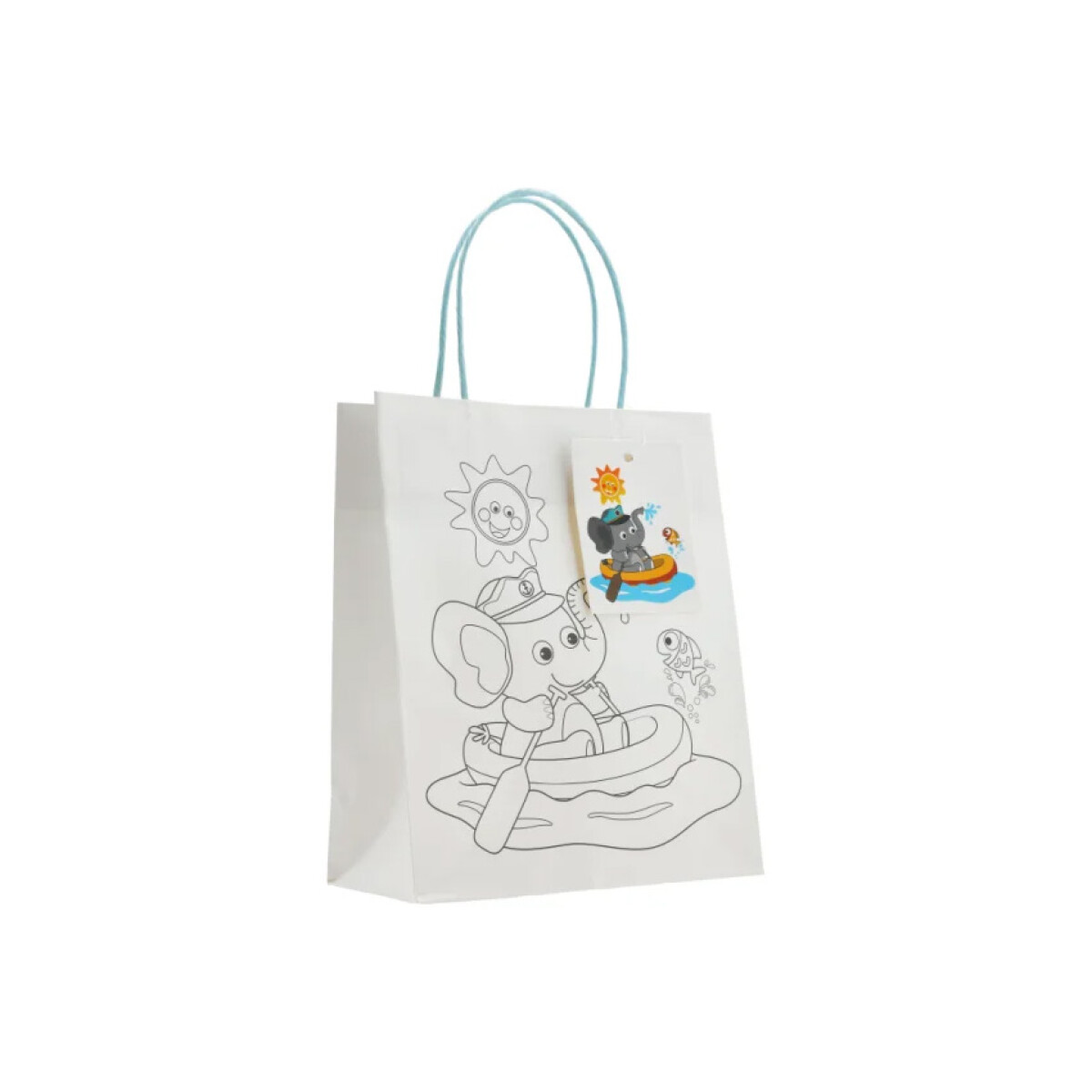 Bolsa de Regalo con Cordon para Pintar Chica - Elefante 