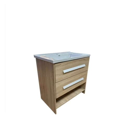 Mueble de baño de pie Lucania Oak 80 cm con Bacha de Loza Mueble De Baño De Pie Lucania Oak 80 Cm Con Bacha De Loza