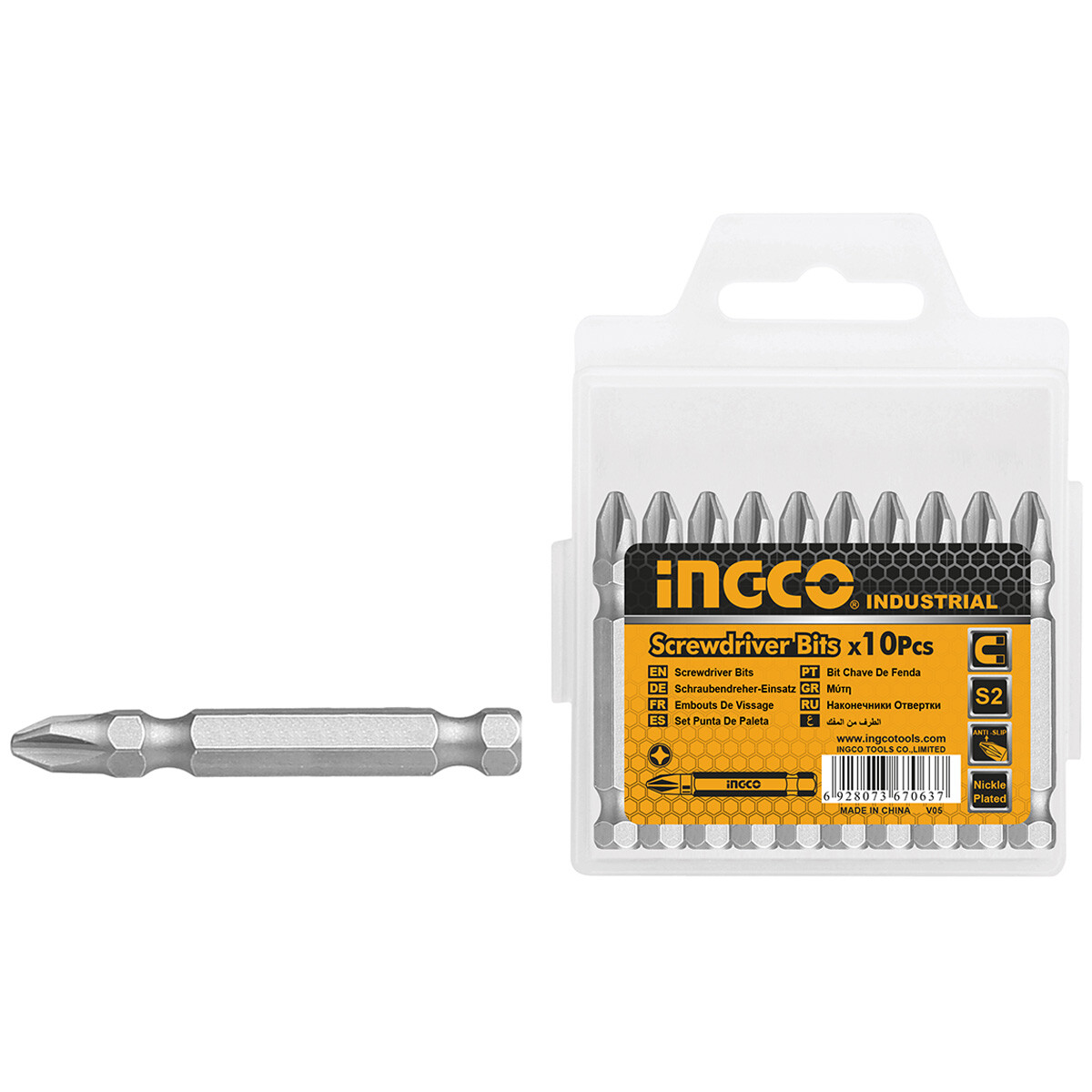 PUNTA ATORNILLADOR PHILLIPS PH2 50MM INGCO SDB11PH223 (10 X PACK) 