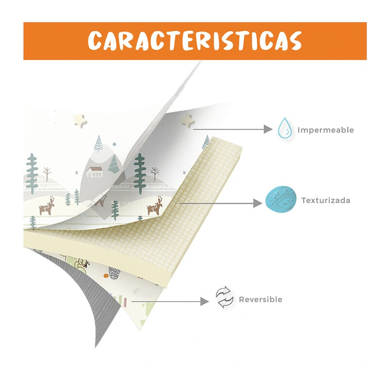 Alfombra Antigolpes Infantil Reversible 180x150 Bebes-niños Blanco