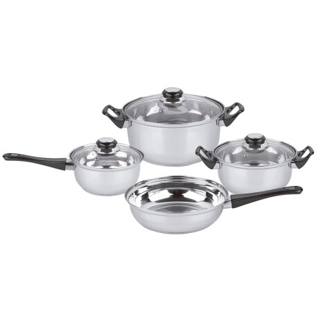 Batería De Cocina CUORI Milen Siete Piezas Acero Inoxidable Con Tapa Batería De Cocina CUORI Milen Siete Piezas Acero Inoxidable Con Tapa