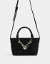 City Noche Cartera City Con Charms - Negro