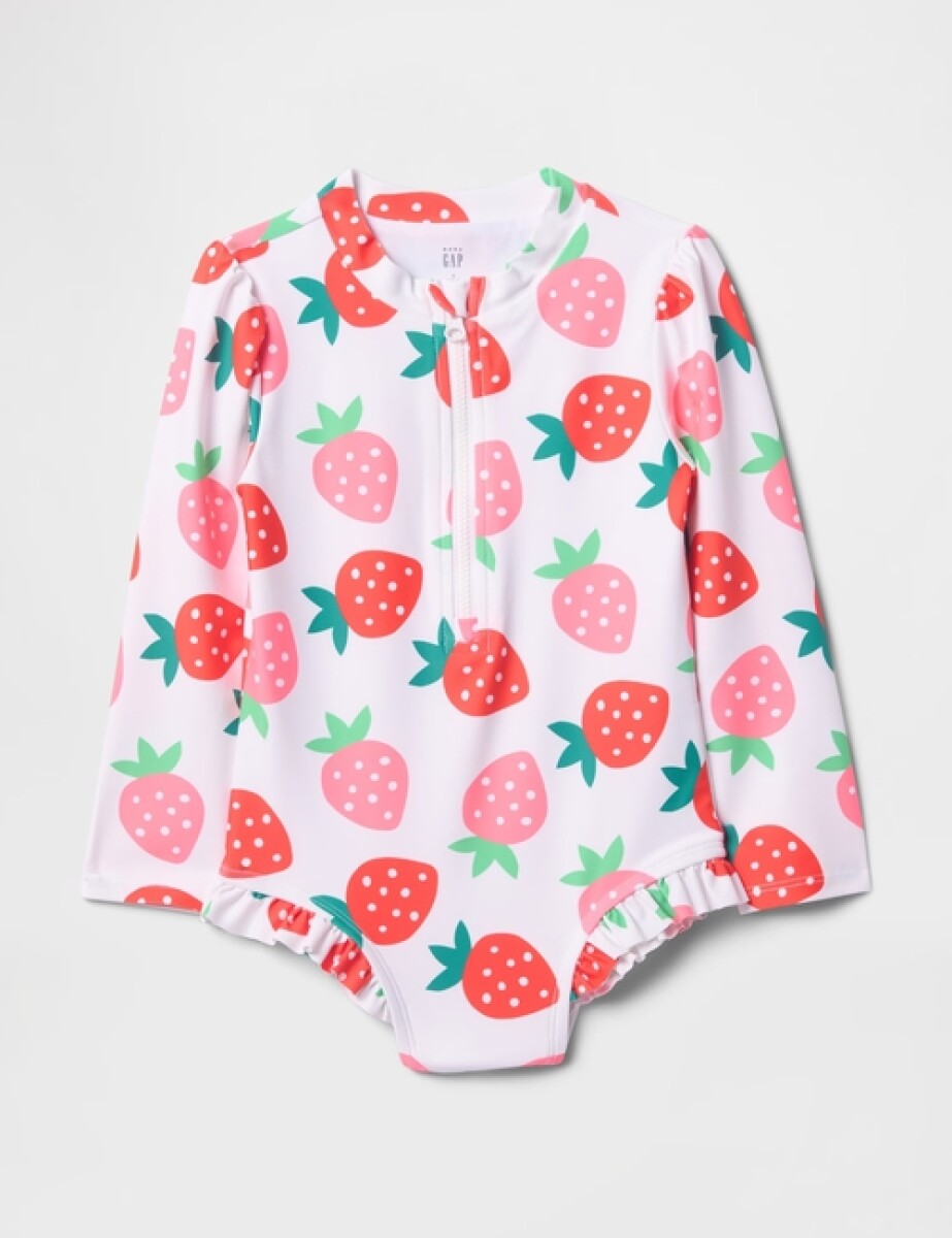 Traje De Baño Floreado Toddler Niña - New Off White V2 