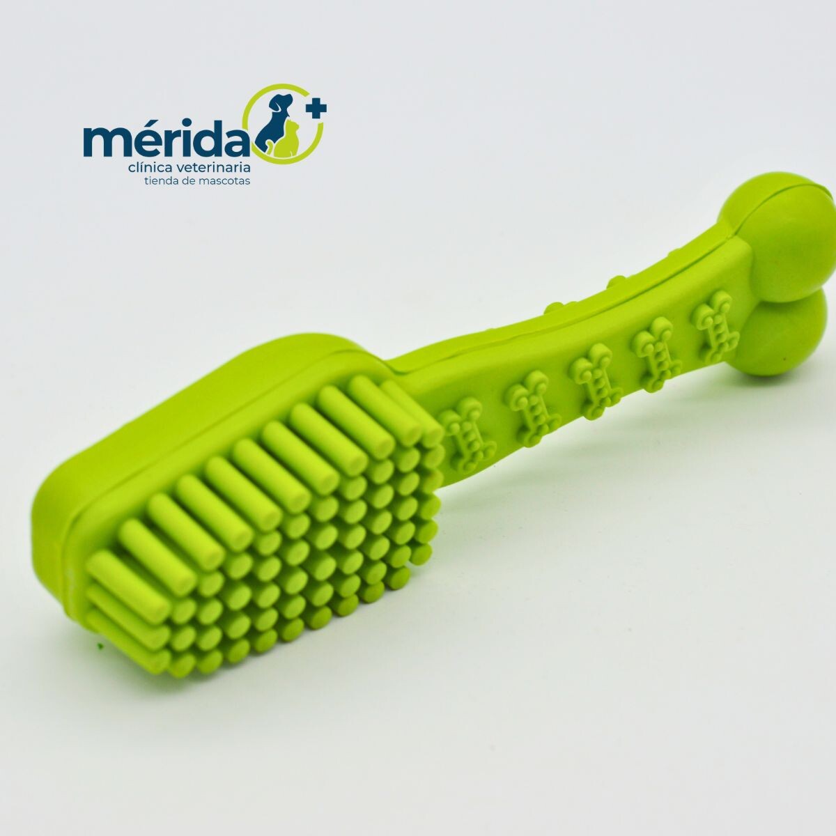 JUGUETE DE GOMA MACIZA TIPO CEPILLO - VERDE 