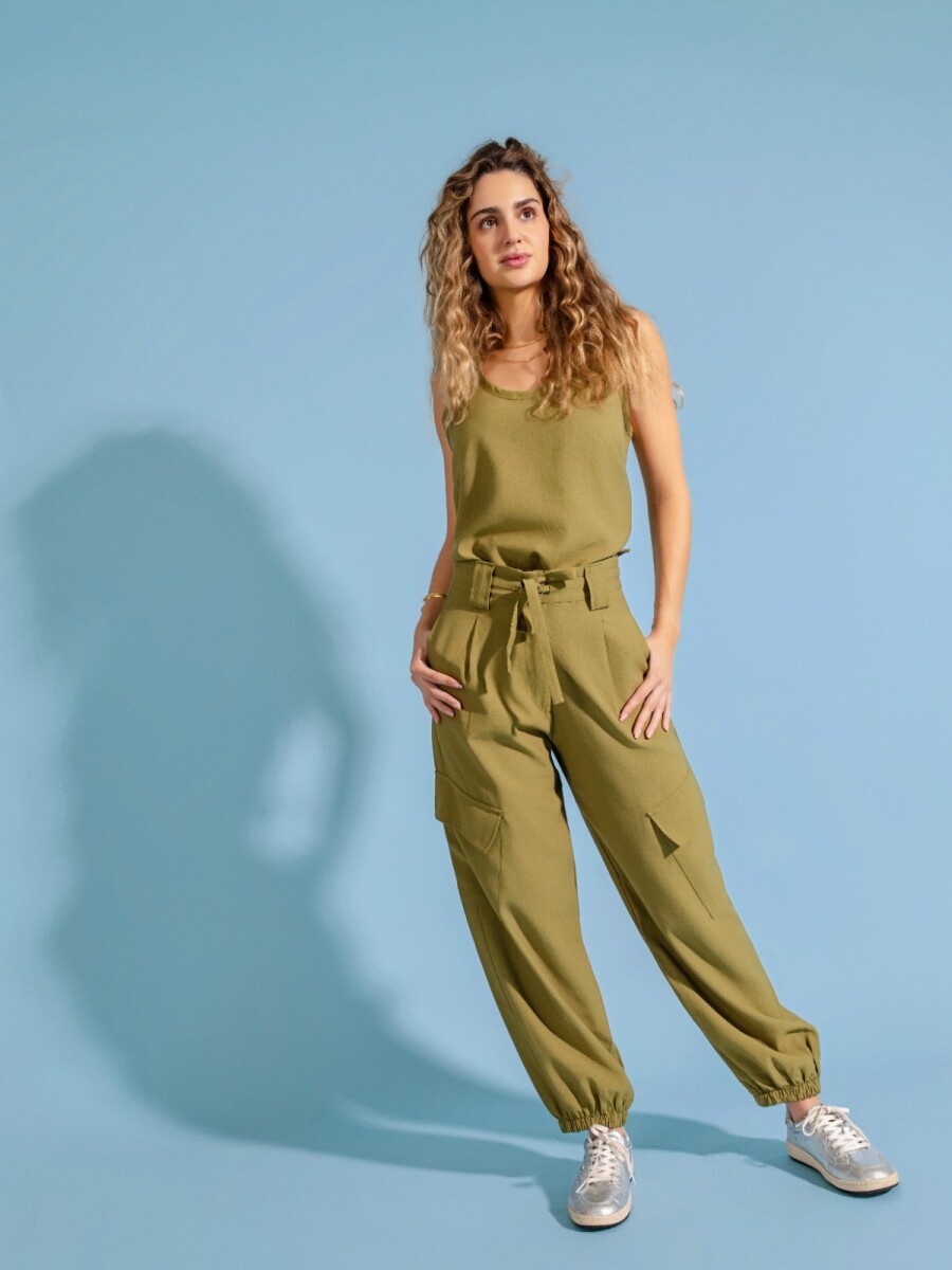 Pantalón Casual. - Verde. 