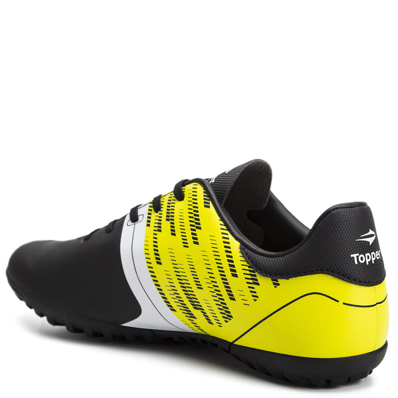 Championes de Hombre Topper Futbol 5 Kaiser II TF Negro - Amarillo - Blanco