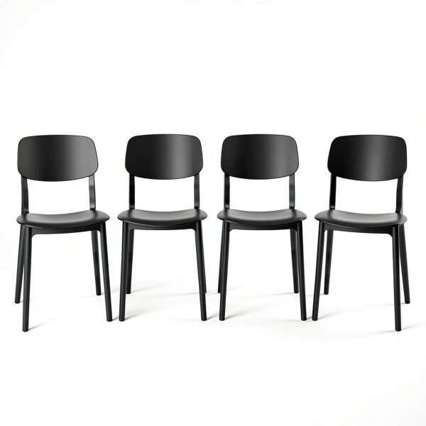 Silla Comedor ComboHome Venecia Polipropileno Full Premium Negro 1