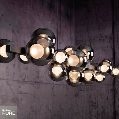 Colgante led 18 esferas 32w motorizado a control remoto con varias funciones PLATA