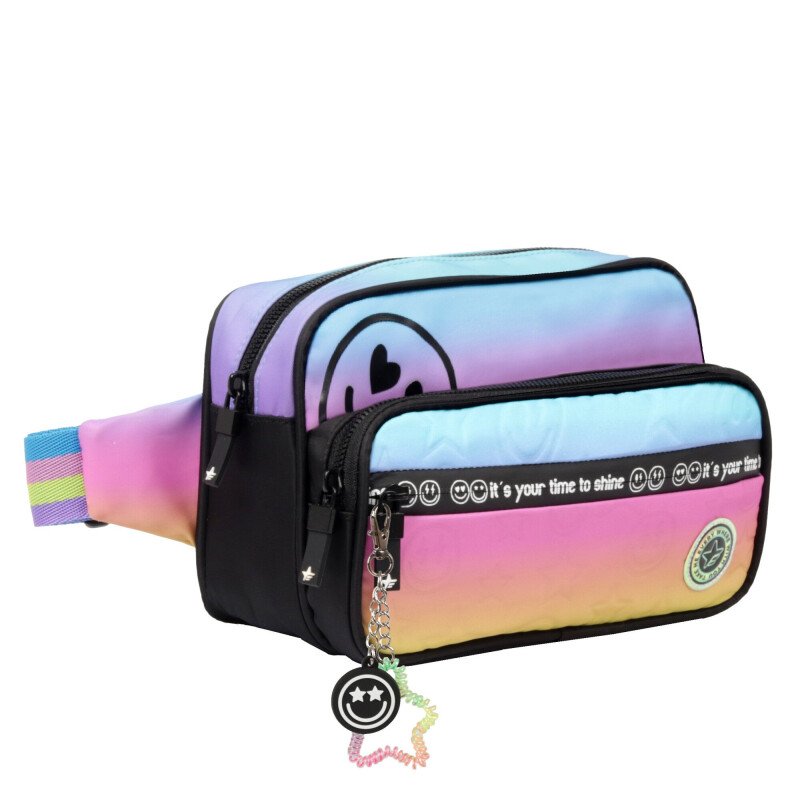 Bandolera Footy Your Time Celeste - Negro - Rosado