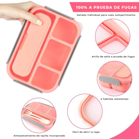 Set X27 Lunchera Térmica Tupper Vianda+ Botella+ Acc Rosa