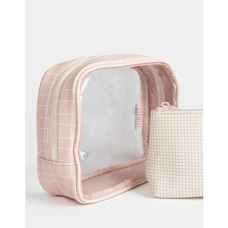 Set De Portacosméticos Bicolor Estampado Rayas