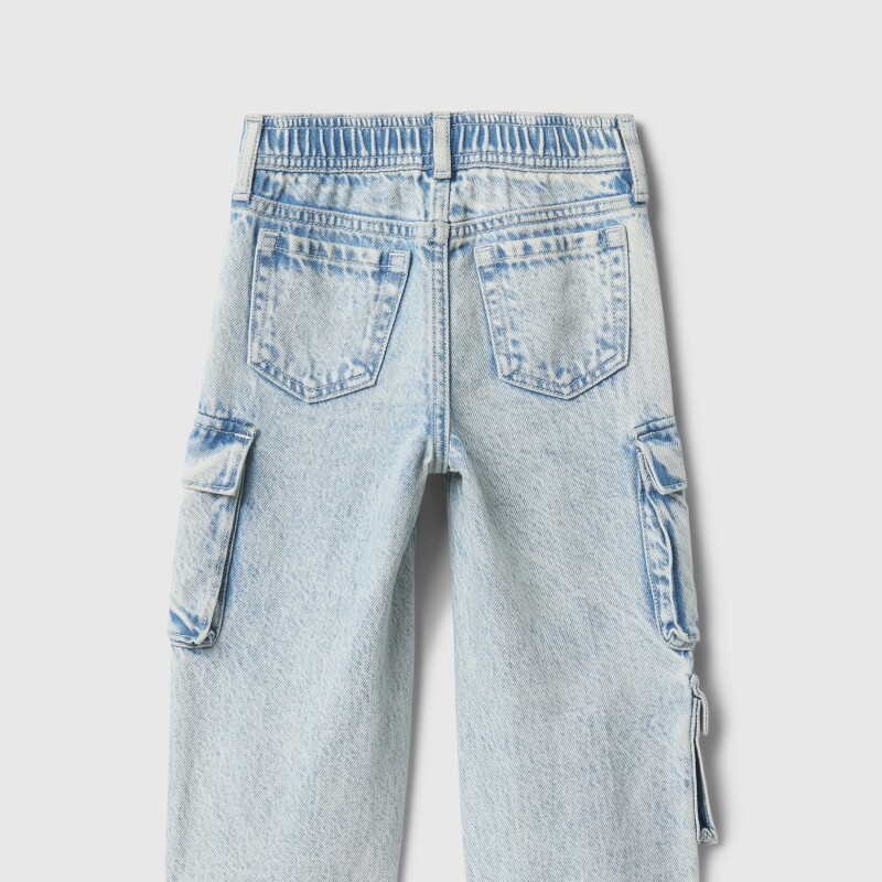 ULTRASOFT BAGGY CARGO JEAN LIGHT WASH