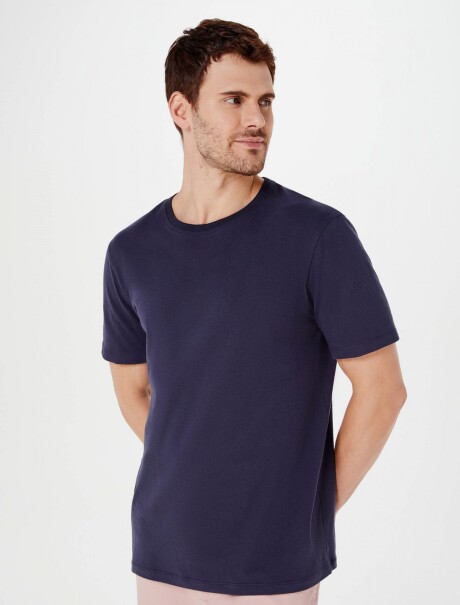 CAMISETA BÁSICA MANGA CORTA AZUL OSCURO