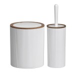 SET 2PCS BAÑO PP Y MADERA BLANCO SET 2PCS BAÑO PP Y MADERA BLANCO