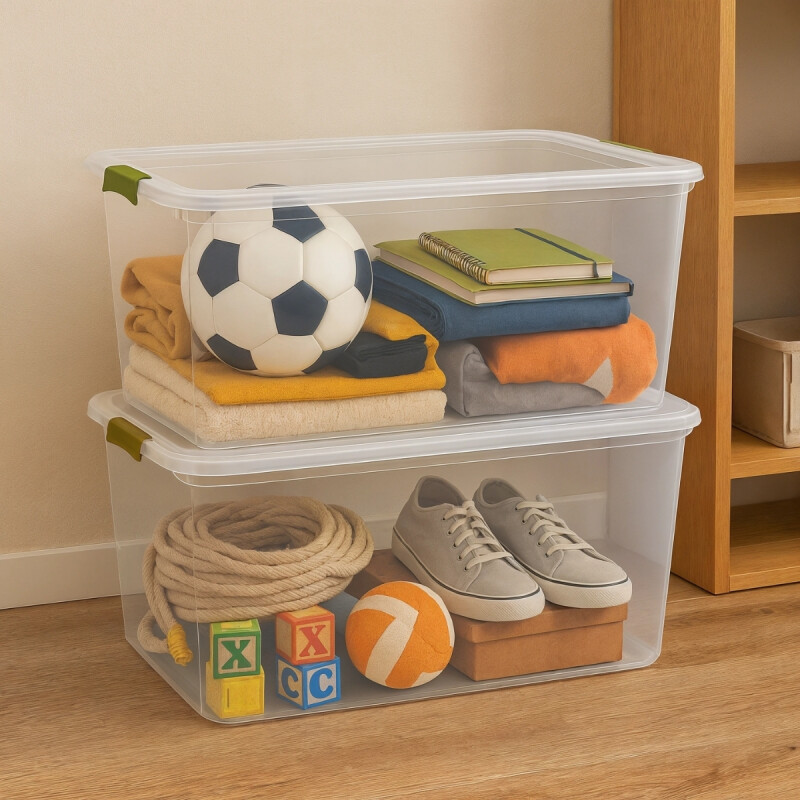 Set x2 Caja organizadora 61 lts Wenbox TRANSPARENTE