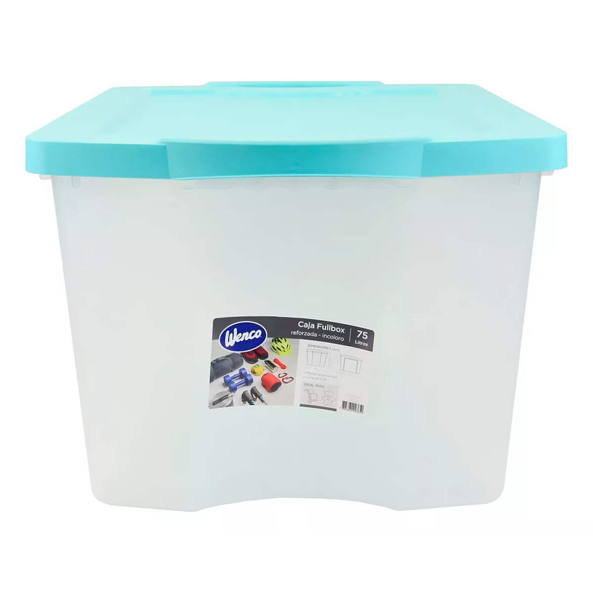 Caja Organizadora Plastico 60.3x48.1x37.8 75 Litros Hts - Transparente/verde 