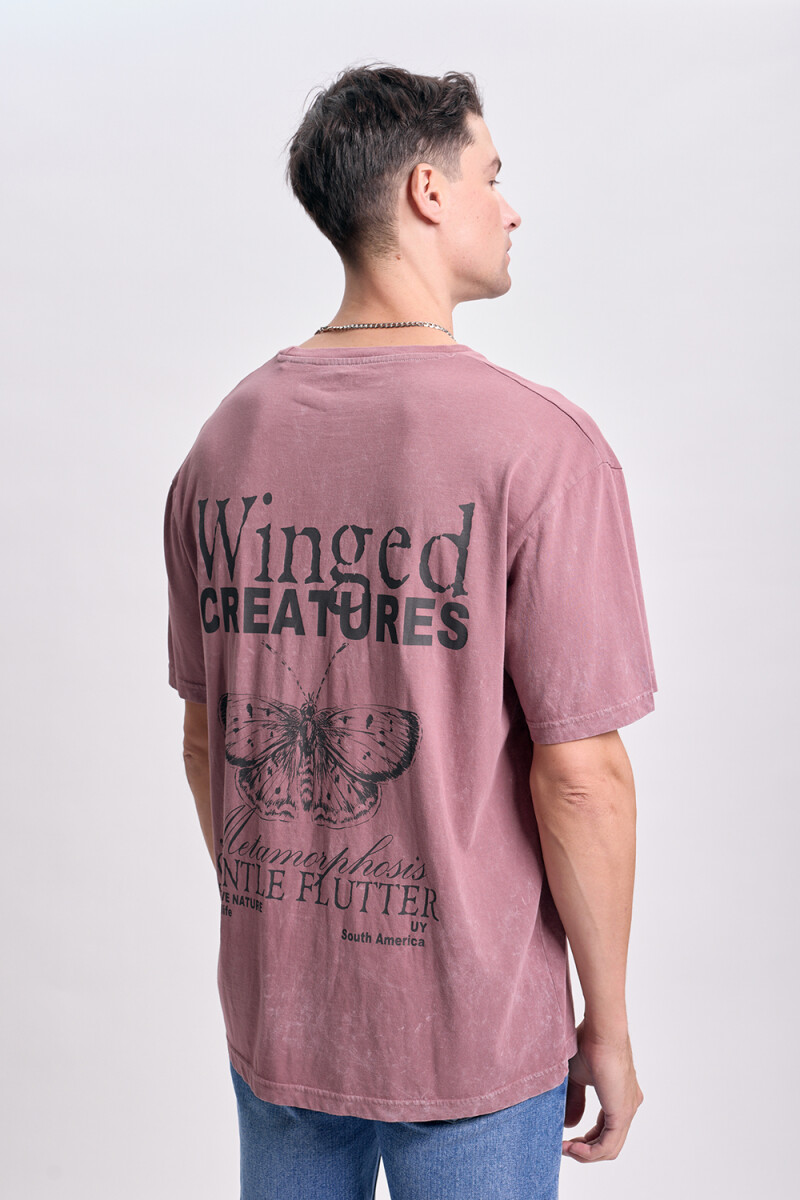Remera oversize Mariposa Marron