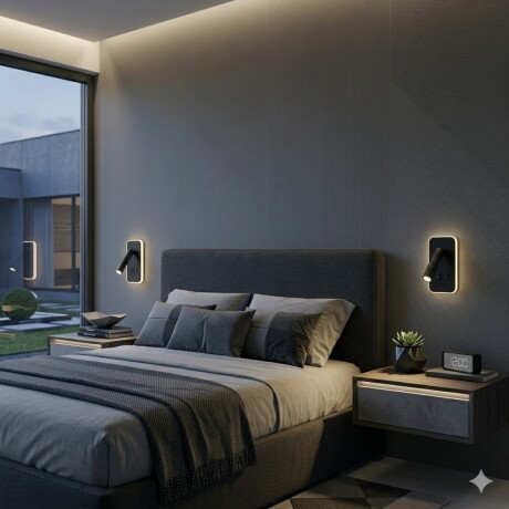 Portátil led de pared con SPOT móvil, DOBLE LUZ NEGRA