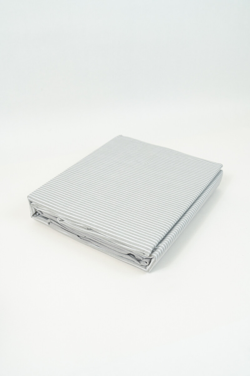 Sábanas 1 1/2 Plaza 144 Hilos Stripes - Gris Claro 