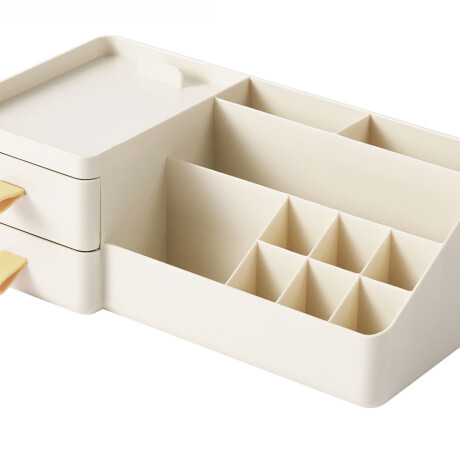 Organizador maquillaje beige