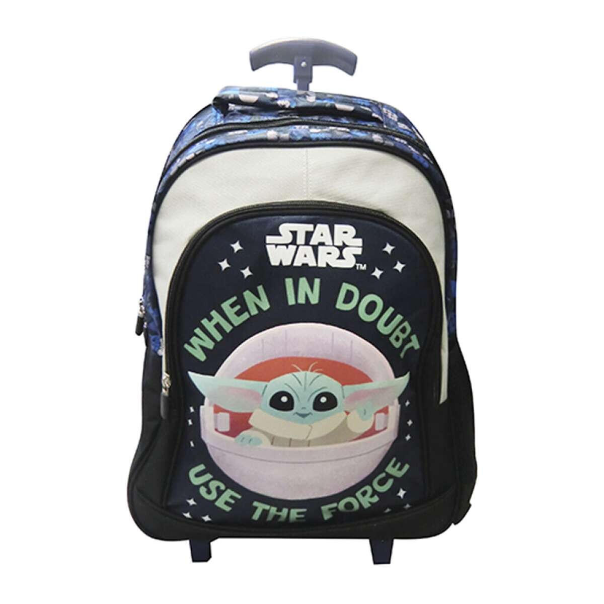Mochila Infantil con Carro Jacquard Grande 40 x 30 cm - Baby Yoda 