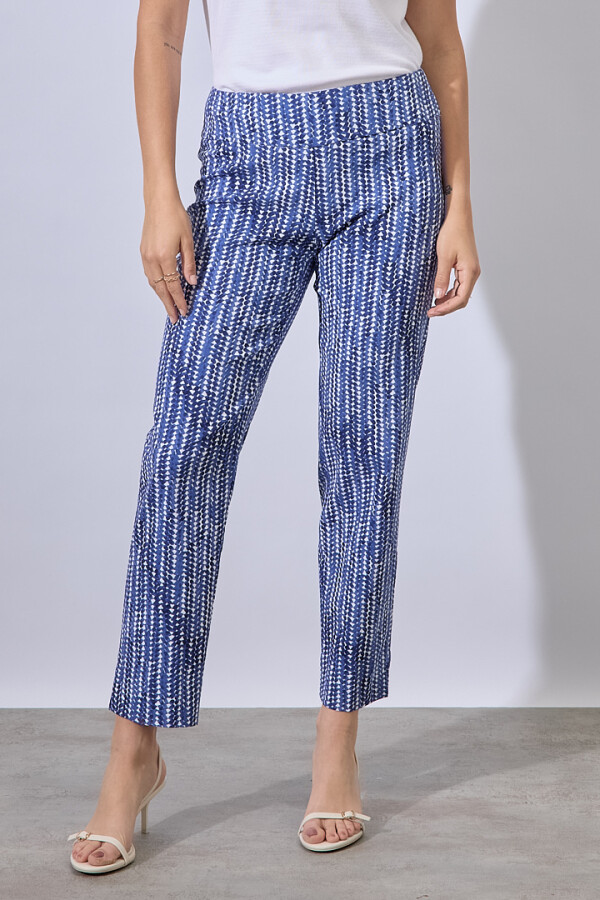 Pantalon Printed AZUL/BLANCO