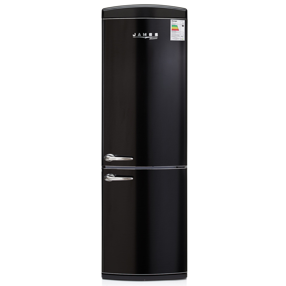 REFRIGERADOR HELADERA RETRO JAMES RJ 373 RN COMBINADA EHOGAR COLOR NEGRO 