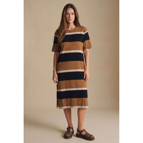 Vestido Tejido A Rayas Negro