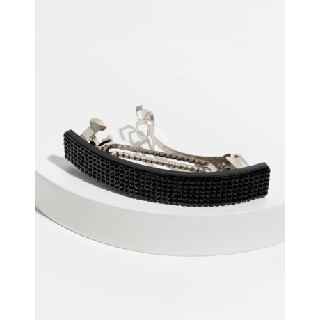 Hebilla Francesa Acrílico Facetado Negro