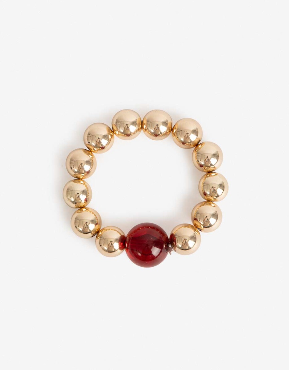 Pulsera Elástica Metal Y Resina 