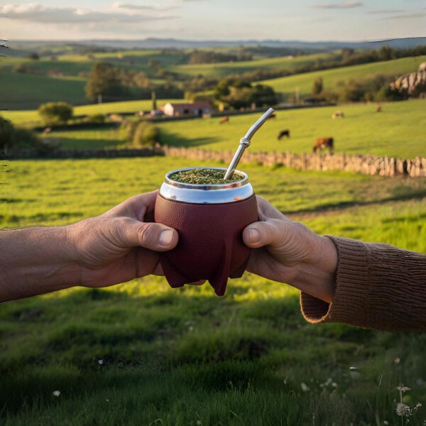 Mate Clásico de Acero Inoxidable Diseño Clásico Duradero Color Bordo