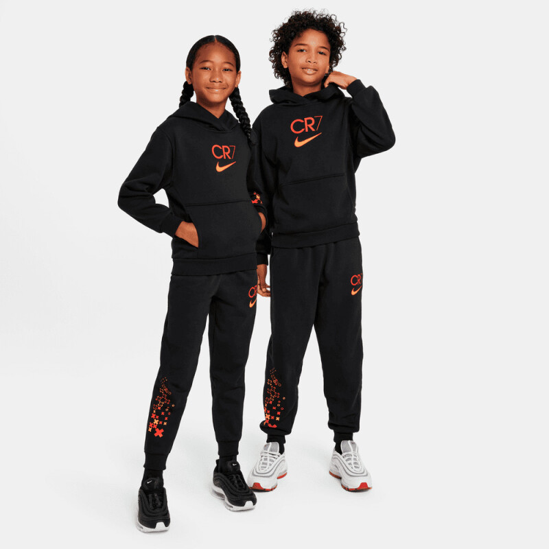 Abrigo Cr7 Fleece de Niños Negro