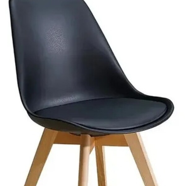 Silla Comedor Cocina Tulip Eames Acolchada Reforzada Premium Negro 1