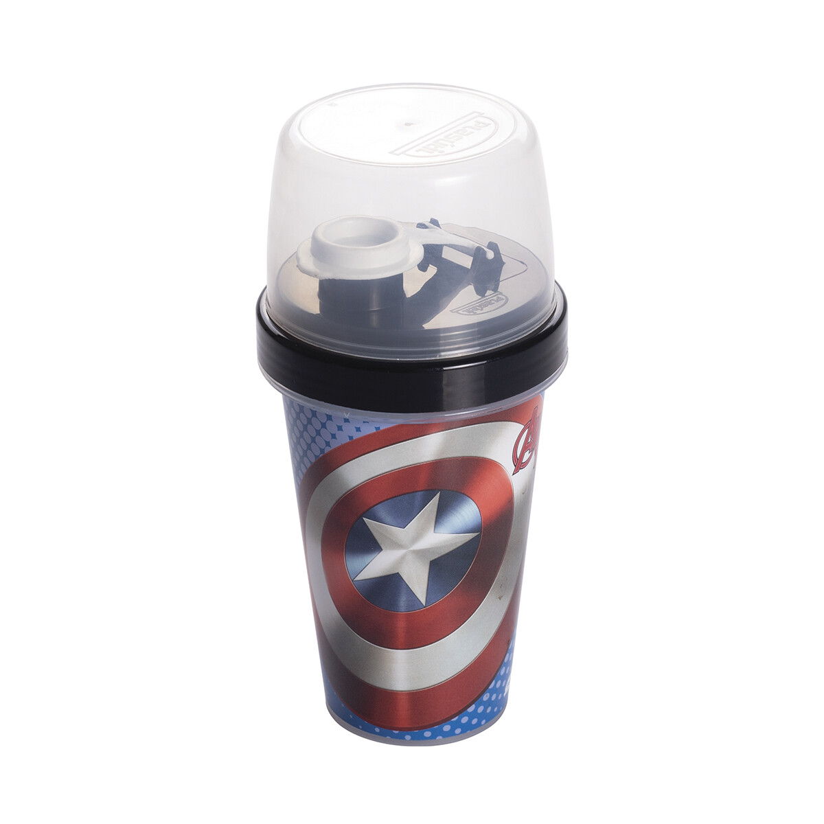 Botella Plástica Milk Shake con Tapa 320ml - Capitán América 