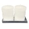 Set x2 Velones Blancos Perlas Cruzadas