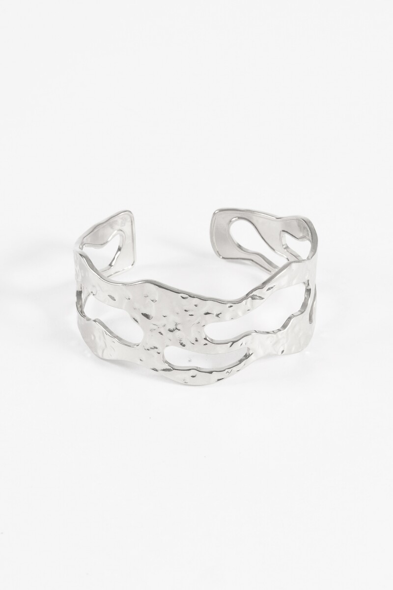 Pulsera acero wavy plateado