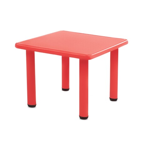 Mesa Cuadrada de Plástico y Metal para Niños 60x60cm Rojo
