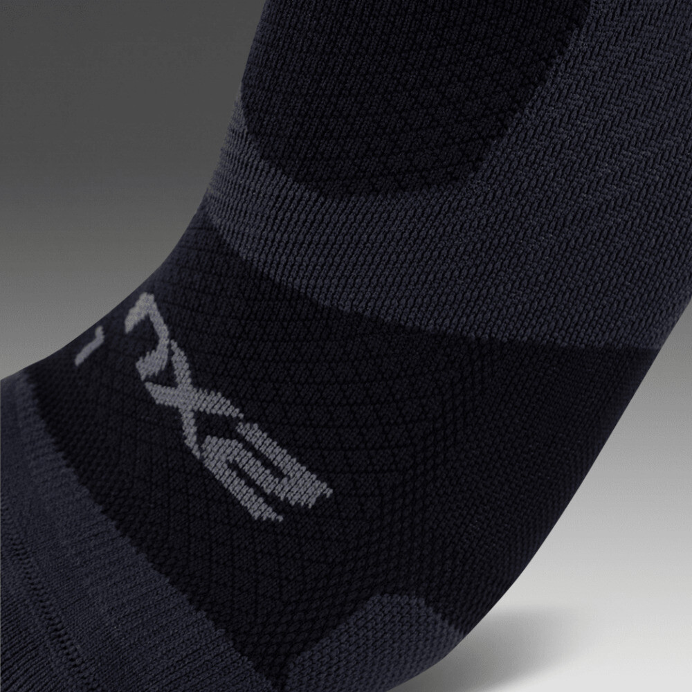 Vectr Light Cushion No Show Compression Socks - Unisex Black/titanium