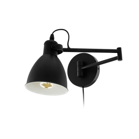 Lámpara de pared acero/negro 1XE27 Ø13 SAN PERI EG3078