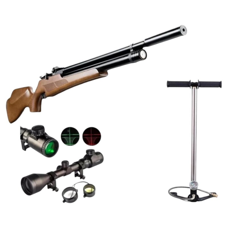 Combo Rifle Pcp M16 calibre 5,5mm + Mira + Inflador Combo Rifle Pcp M16 calibre 5,5mm + Mira + Inflador