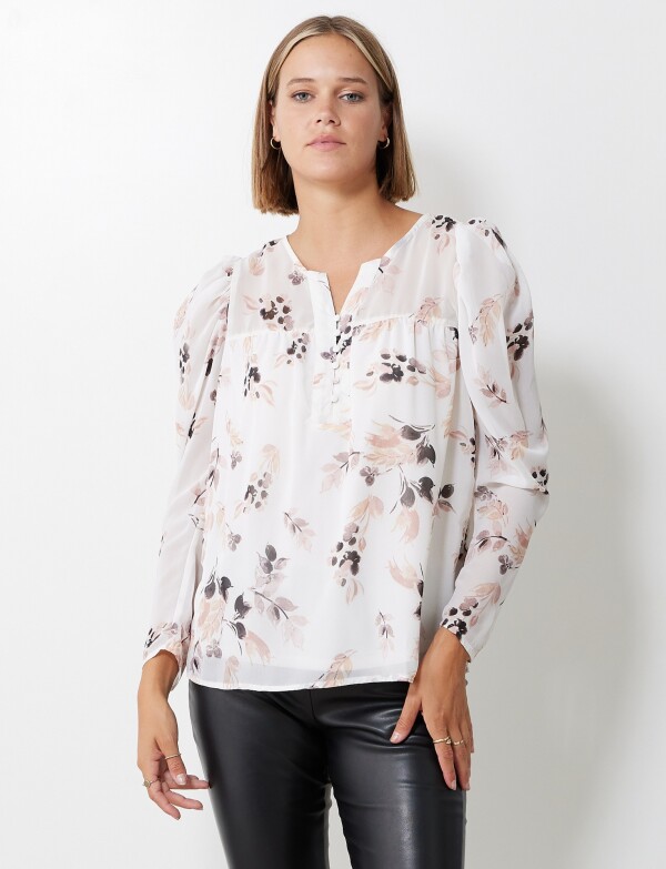 Blusa Gasa Floral CRUDO/MULTI