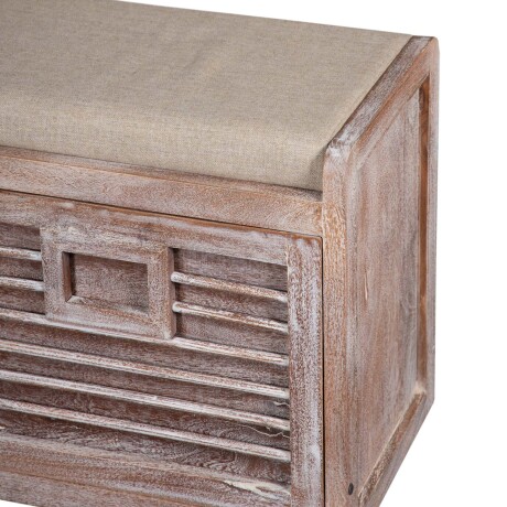 BANCO RECIBIDOR MADERA-Y-TELA MARRON ARIADNE VINTAGE