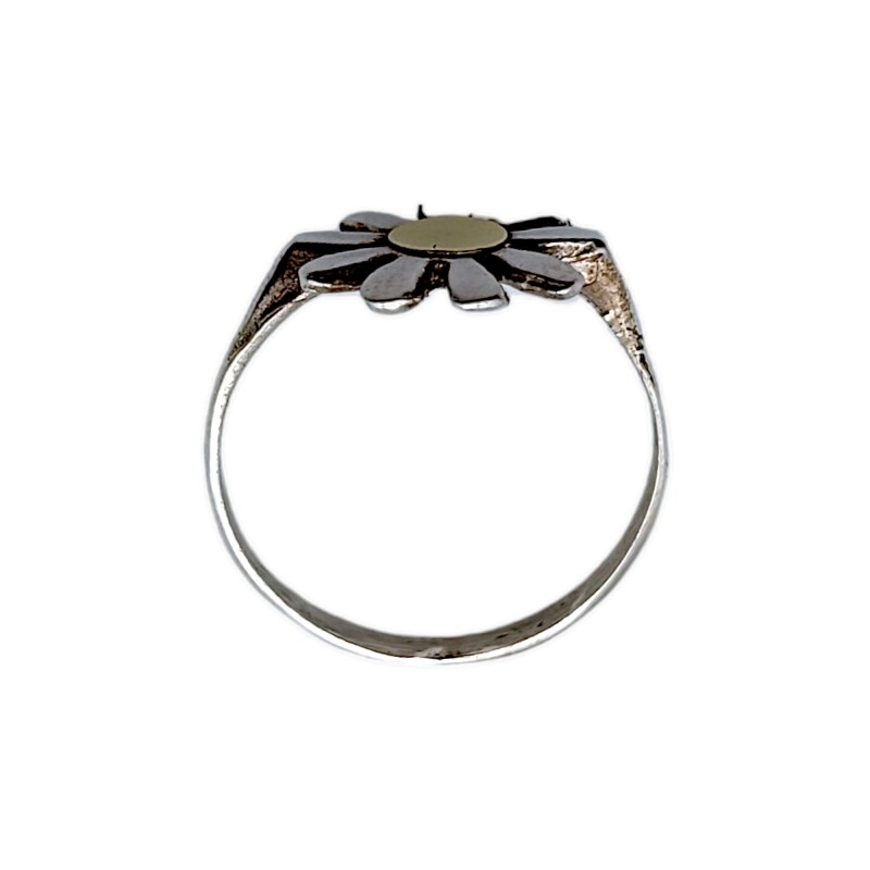 Anillo Flor-Plata y Oro-Sin Piedra-AN5035 sinpiedra