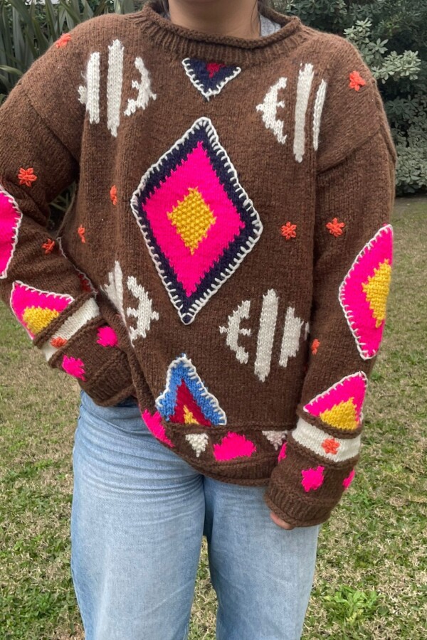 Sweater Gitano Lana Base Chocolate