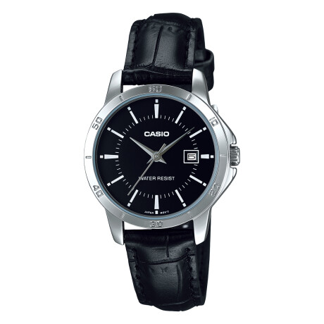 Reloj Casio en Cuero Negro/Plateado 0