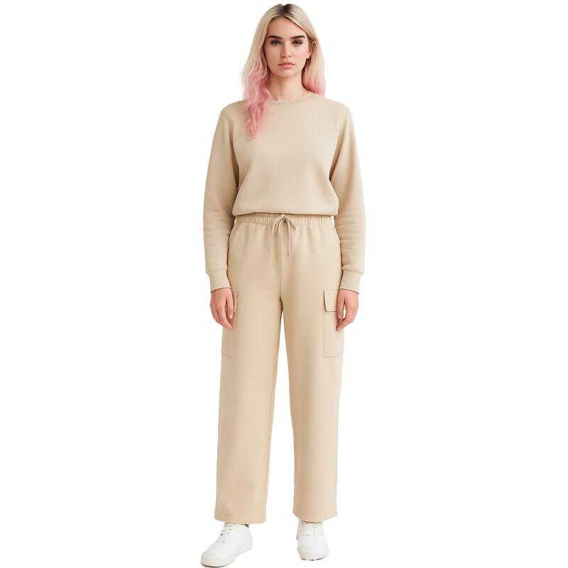 Pantalón Jogging Deportivo Tipo Cargo Beige