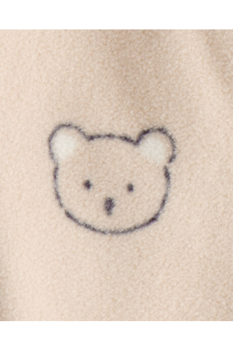 Pijama una pieza de DreamPlush, con pie, beige, diseño caritas de oso Sin color