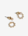 Aros Pasantes Strass Aros Pasantes Circulares Con Cubic - Dorado